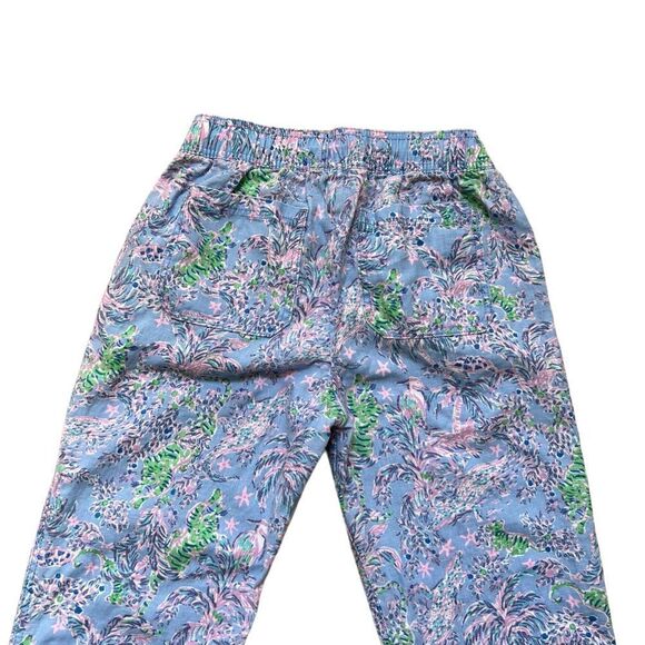 Lilly Pulitzer Taron Linen Pants Lilac Rose We Mermaid It Size XS - Picture 10 of 10